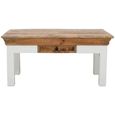 Alfie Coffee Table - Storage - White - Mango Wood