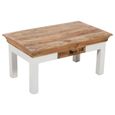 Alfie Coffee Table - Storage - White - Mango Wood