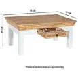 Alfie Coffee Table - Storage - White - Mango Wood