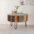 Coastal Coffee Table - Round - with Hairpin Legs - Reclaimed Wood