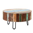 Coastal Coffee Table - Round - with Hairpin Legs - Reclaimed Wood
