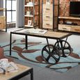 Cosmo Coffee Table - Cart Style - Industrial Style - Wooden and Metal