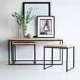 Cosmo Coffee Tables - Set of 3 - Industrial Style - Wooden and Metal