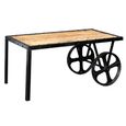 Cosmo Coffee Table - Cart Style - Industrial Style - Wooden and Metal
