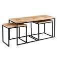 Cosmo Coffee Tables - Set of 3 - Industrial Style - Wooden and Metal