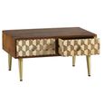 Edison Coffee Table - 2 Drawer - Geometric - Mango Wood