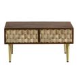 Edison Coffee Table - 2 Drawer - Geometric - Mango Wood