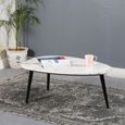 Opal Fluted Coffee Table - White Marble