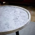 Opal Fluted Coffee Table - Round - White Marble Top - Mango Wood
