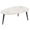 Opal Fluted Coffee Table - White Marble