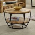 Surrey Coffee Table - Round - with Shelf - Solid Mango Wood