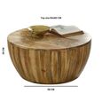 Surrey Coffee Table - Round - Drum Base - Solid Mango Wood