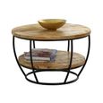 Surrey Coffee Table - Round - with Shelf - Solid Mango Wood