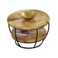 Surrey Coffee Table - Round - with Shelf - Solid Mango Wood