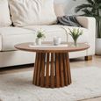 Slatted Coffee Table - Round - Slatted - Mango Wood