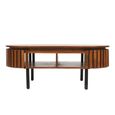 Slatted Coffee Table - Oval - Slatted - Mango Wood