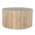Hudson Coffee Table - Round - Ribbed Carved - Mango Wood