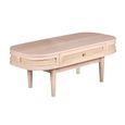 Valencia Coffee Table - 1 Drawer - Curved - Natural Rattan and Mango Wood