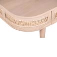 Valencia Coffee Table - 1 Drawer - Curved - Natural Rattan and Mango Wood