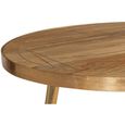 Coffee Table - Round - Gold Geometric Inlay - Light Mango Wood