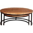 Coffee Tables - Set of 2 - Round - 2 Tier - Reclaimed Wood