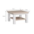 Pontypool Coffee Table - Small - White and Riva Oak