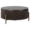 Luxor Brushed Brass Ribbed Small Round Coffee Table