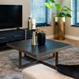Cambon Dark Oak and Brass Square Coffee Table