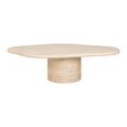 Fictus Travertine Beige Abstract Shape Coffee Table