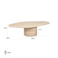 Fictus Travertine Beige Abstract Shape Coffee Table