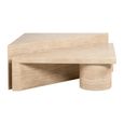 Fictus Travertine Beige Traingular 2 Tier Coffee Tables