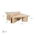 Fictus Travertine Beige Traingular 2 Tier Coffee Tables