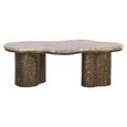 Abandos Coffee Table - Abstract - Sand and Antique Brass - Marble and Metal