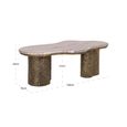 Abandos Coffee Table - Abstract - Sand and Antique Brass - Marble and Metal