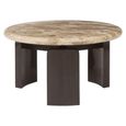 Bayonne Coffee Table - 2 Tier - Round - Bronze - Marble and Brass