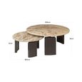 Bayonne Coffee Table - 2 Tier - Round - Bronze - Marble and Brass