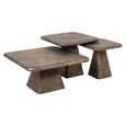Marlie Coffee Table - Set of 3 - Square - Gold - Metal