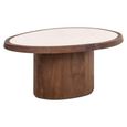 Melrose Coffee Table - Abstract - Spicebrown - Manrble and Mango Wood