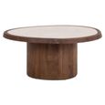 Melrose Coffee Table - Abstract - Spicebrown - Manrble and Mango Wood
