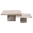 Rashford Coffee Table - Set of 2 - Square - Blush Beige - Marble