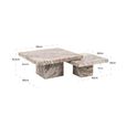 Rashford Coffee Table - Set of 2 - Square - Blush Beige - Marble