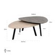 Spencer Coffee Table - Set of 2 - Triangle - Beige and Sand - Travertine and Metal
