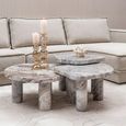 Camino Coffee Table - Set of 3 - Abstract - Blush Beige - Marble