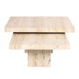 La Cantera Travertine Beige 2 Tier Square Coffee Tables