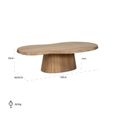 Riva Natural Oak Abstract Shape Coffee Table