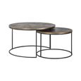 Tulum Brushed Gold 2 Tier Round Coffee Tables