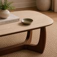 Portland Coffee Table - Oval - Natural and Walnut - Sintered Stone and Wood