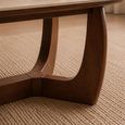 Portland Coffee Table - Oval - Natural and Walnut - Sintered Stone and Wood