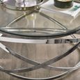Vienna Coffee Table - Round - Swirl Base - Silver - Glass and Metal