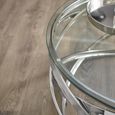 Vienna Coffee Table - Round - Swirl Base - Silver - Glass and Metal